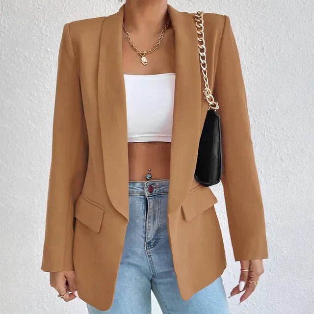 Valenzora | Open Front Long Blazer Coat Women's Clothing
