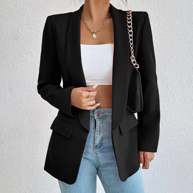 Valenzora | Offener langer Blazer-Mantel Damenbekleidung