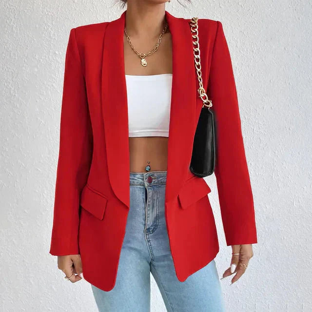 Valenzora | Offener langer Blazer-Mantel Damenbekleidung