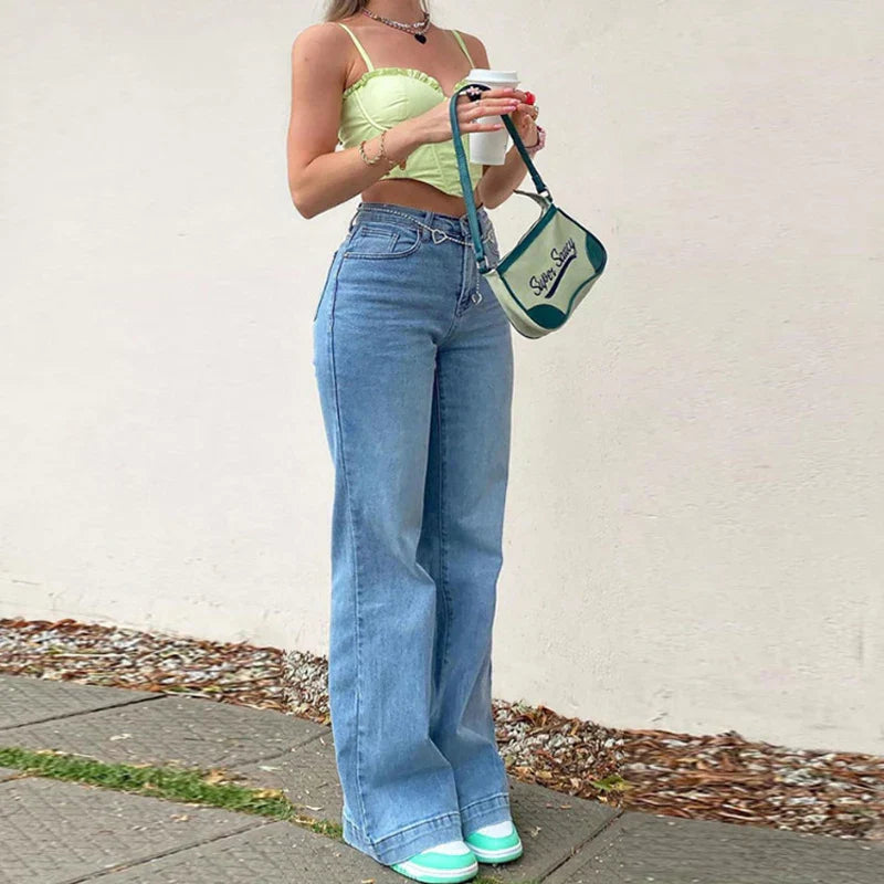 Valenzora - Summer women's jeans with a mid-rise waist