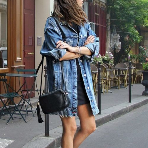 Valenzora - Long women's denim jacket