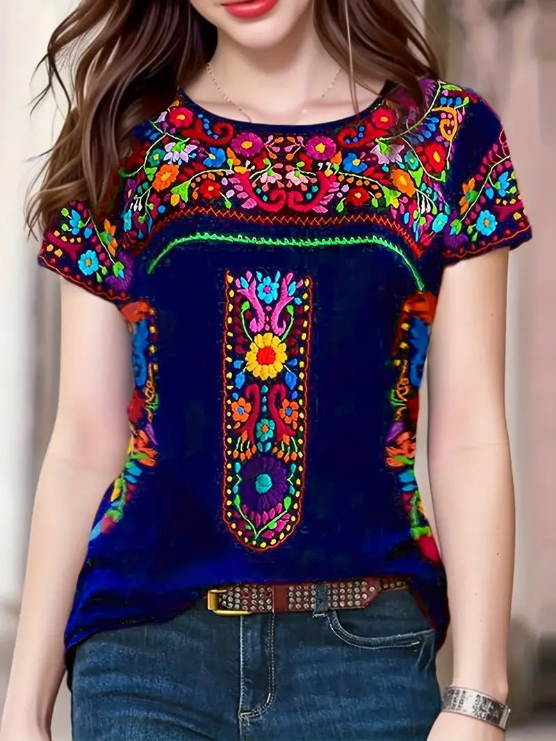 Valenzora | Ethical floral pattern T-shirt