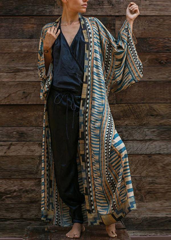 Valenzora | Bohemian Blue Geometric Print Dress
