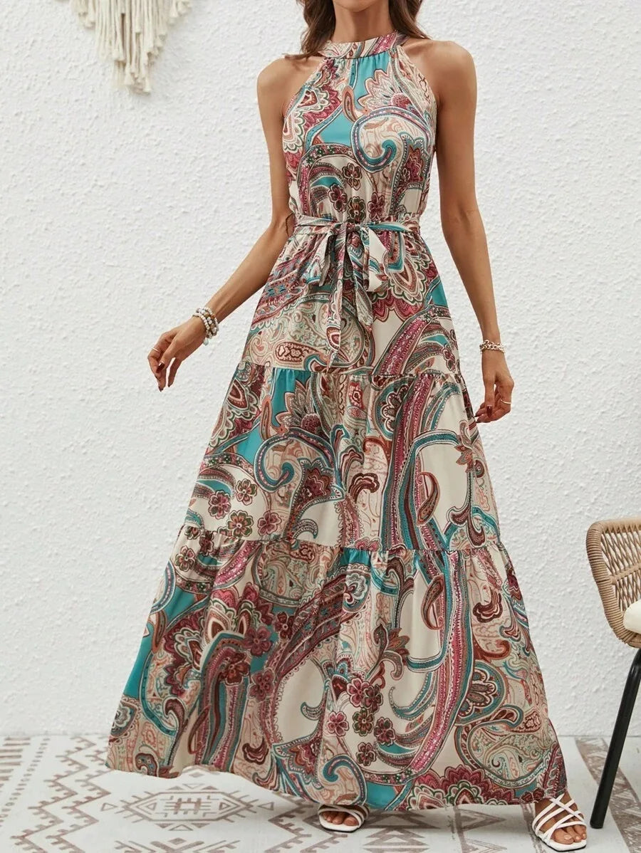Valenzora | Boho halterneck dress for women