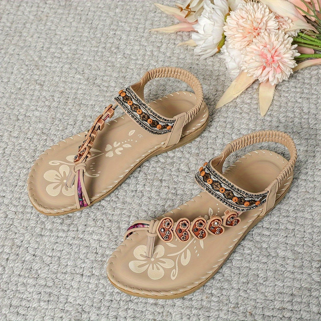 Valenzora | Flat Sandals with Elastic Ankle Strap, Orthopedic Sandals, Women's Sandals
