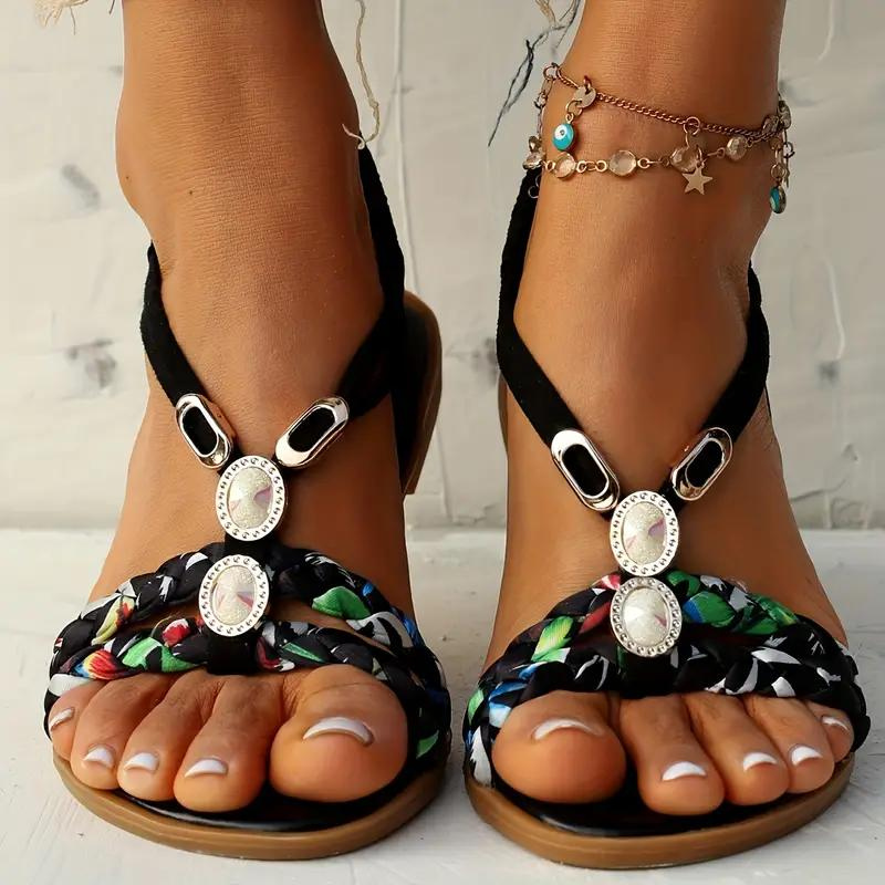 Valenzora | Slip-on sandals with elastic straps, flat sandals, summer shoes