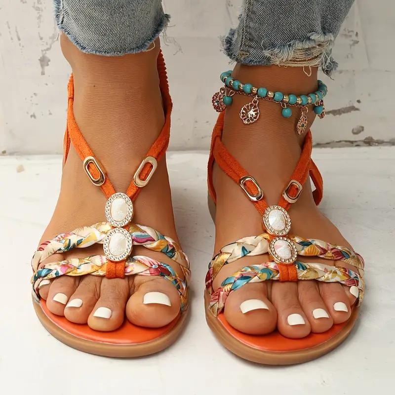 Valenzora | Slip-on sandals with elastic straps, flat sandals, summer shoes