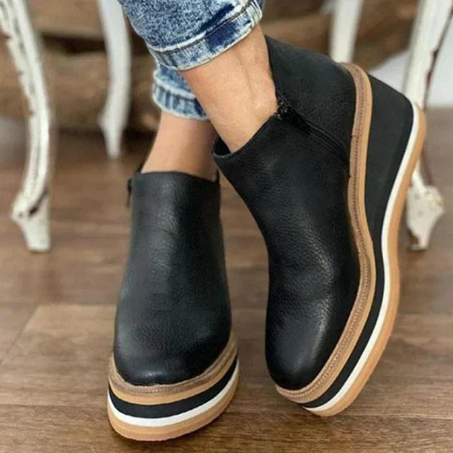 Valenzora - Women's Slip-On Wedge Ankle Boots