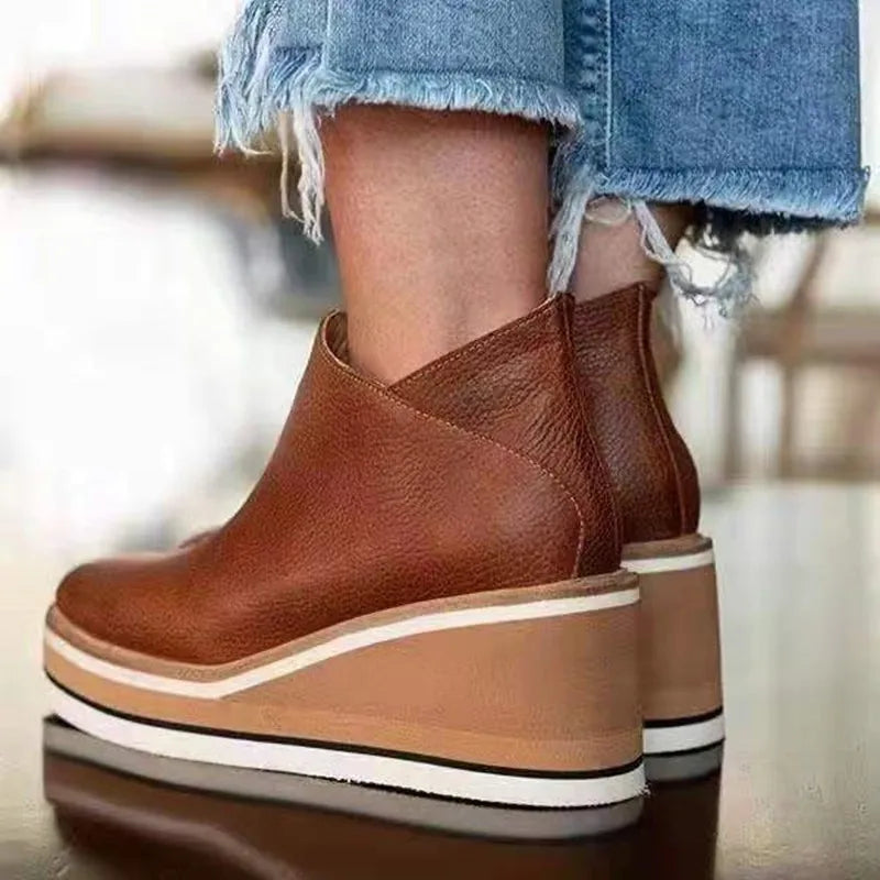 Valenzora - Women's Slip-On Wedge Ankle Boots