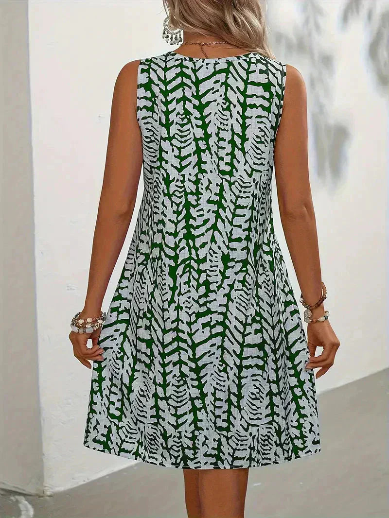 Valenzora | Ärmelloses Sommer-Minikleid. Leichter und atmungsaktiver Stoff.