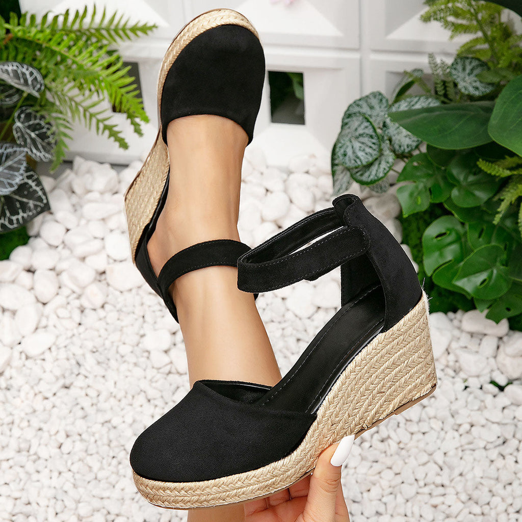 Valenzora | Trendy Wedge Sandals with Ankle Strap for Women
