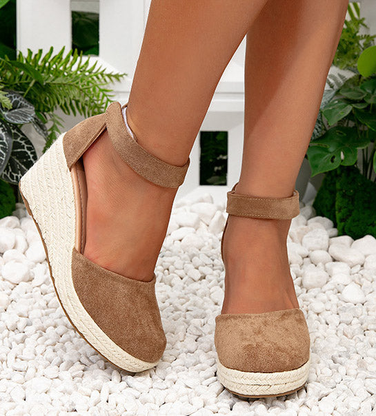 Valenzora | Trendy Wedge Sandals with Ankle Strap for Women