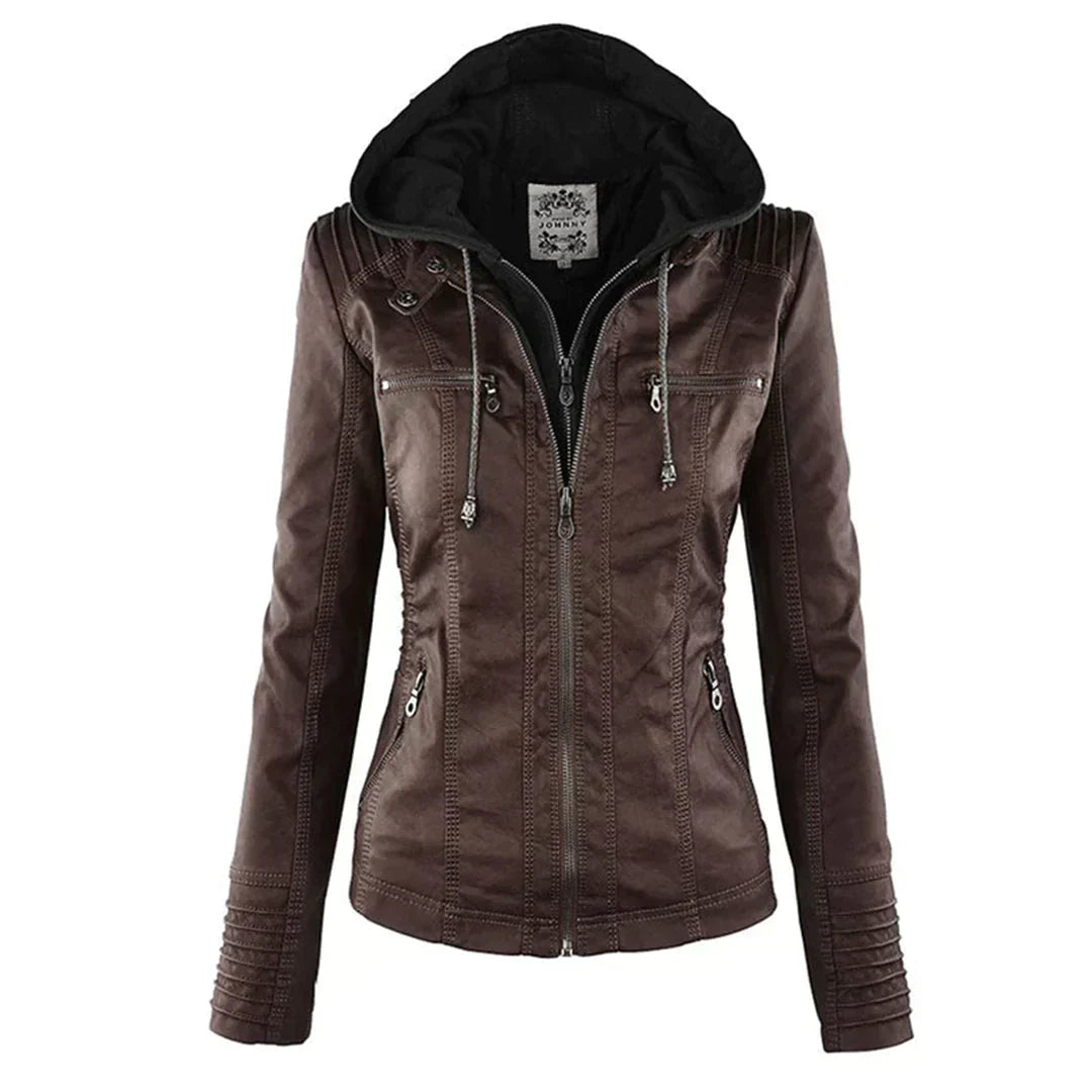 Valenzora | Elegante Kapuzen-Motorradjacke aus hochwertigem Leder