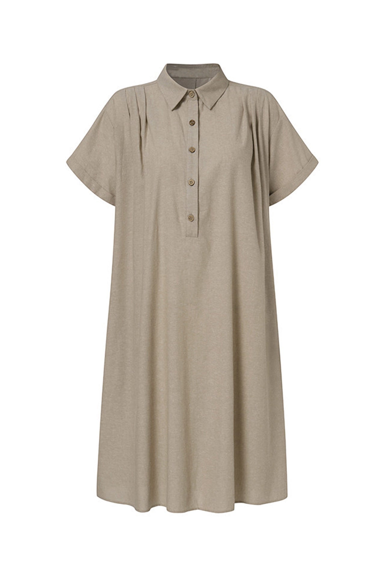 Valenzora | Button closure cotton-linen beach dress