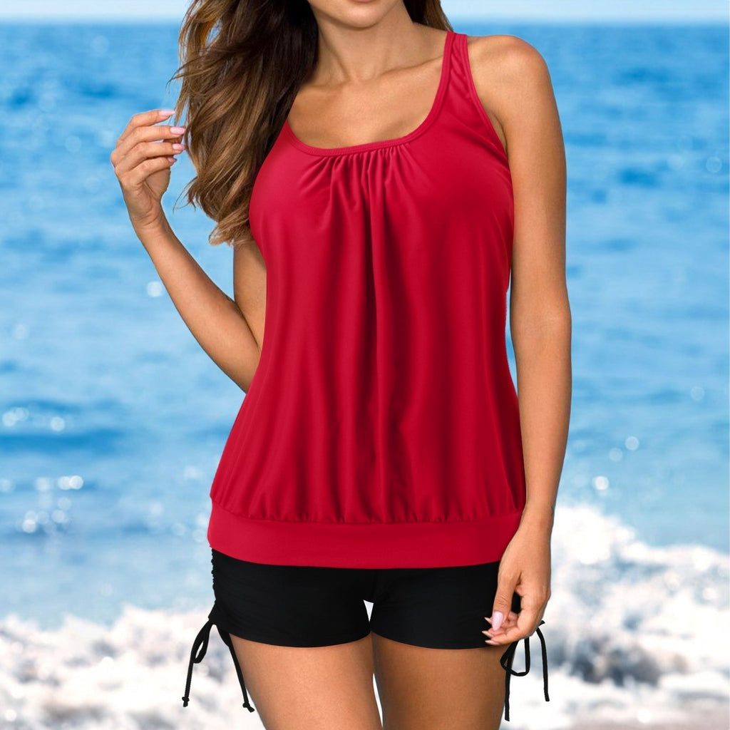 Valenzora, short, comfortable tankini from ByVera with a U-neck
