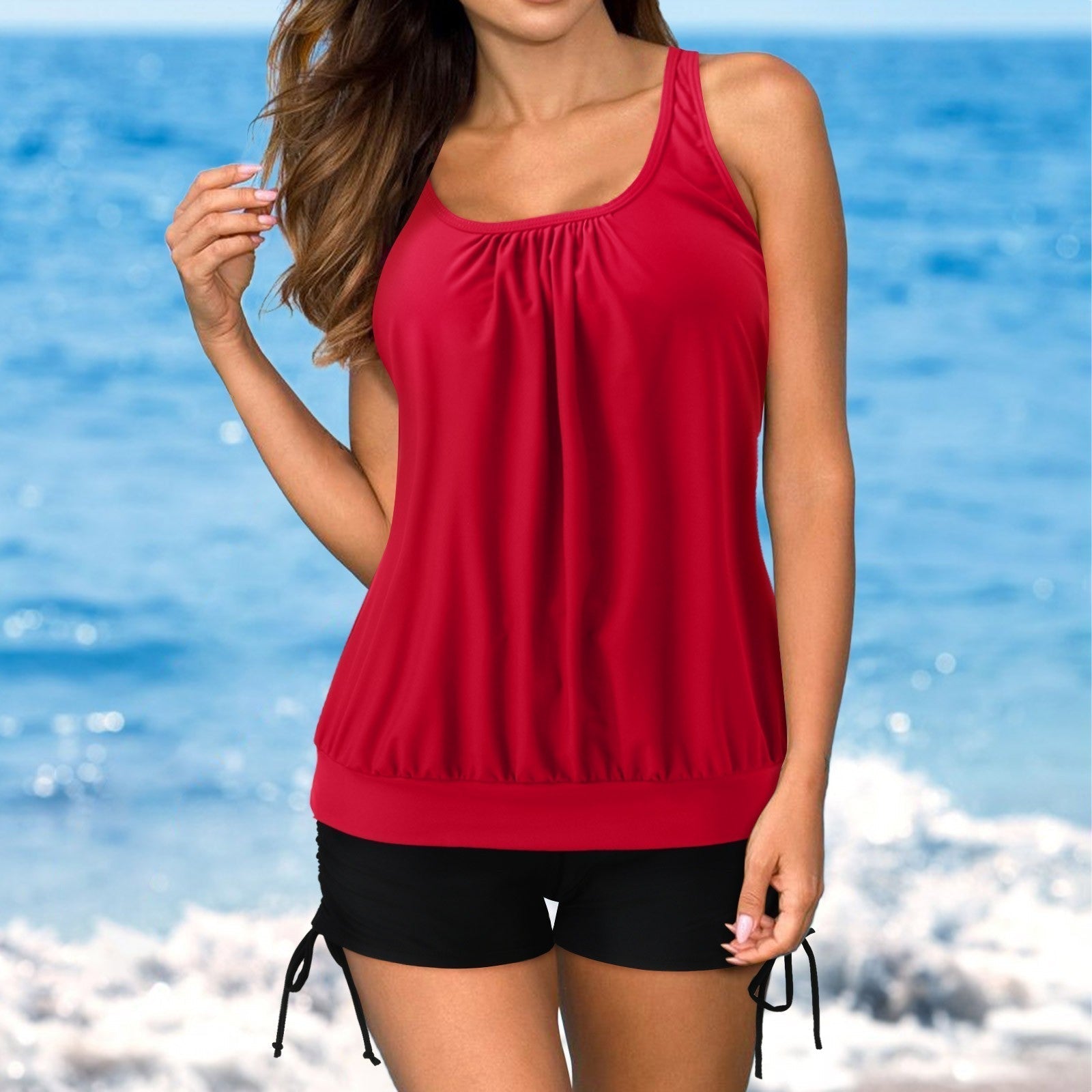 Valenzora, short, comfortable tankini from ByVera with a U-neck