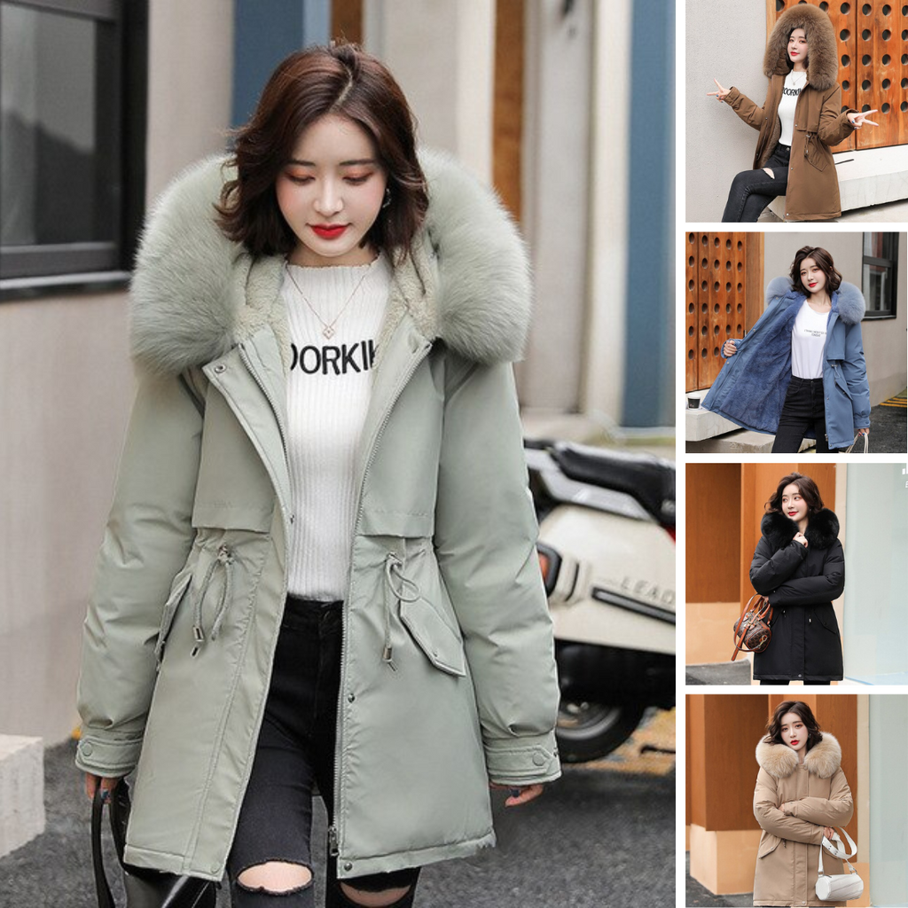 Valenzora and Chic: Parka jacket 'Elena' with fur collar