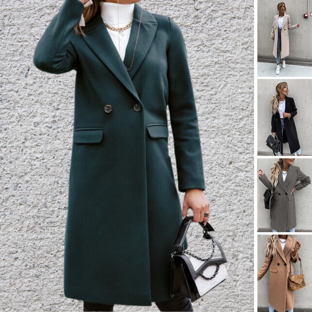 Fashion Long Collar Wool Coat