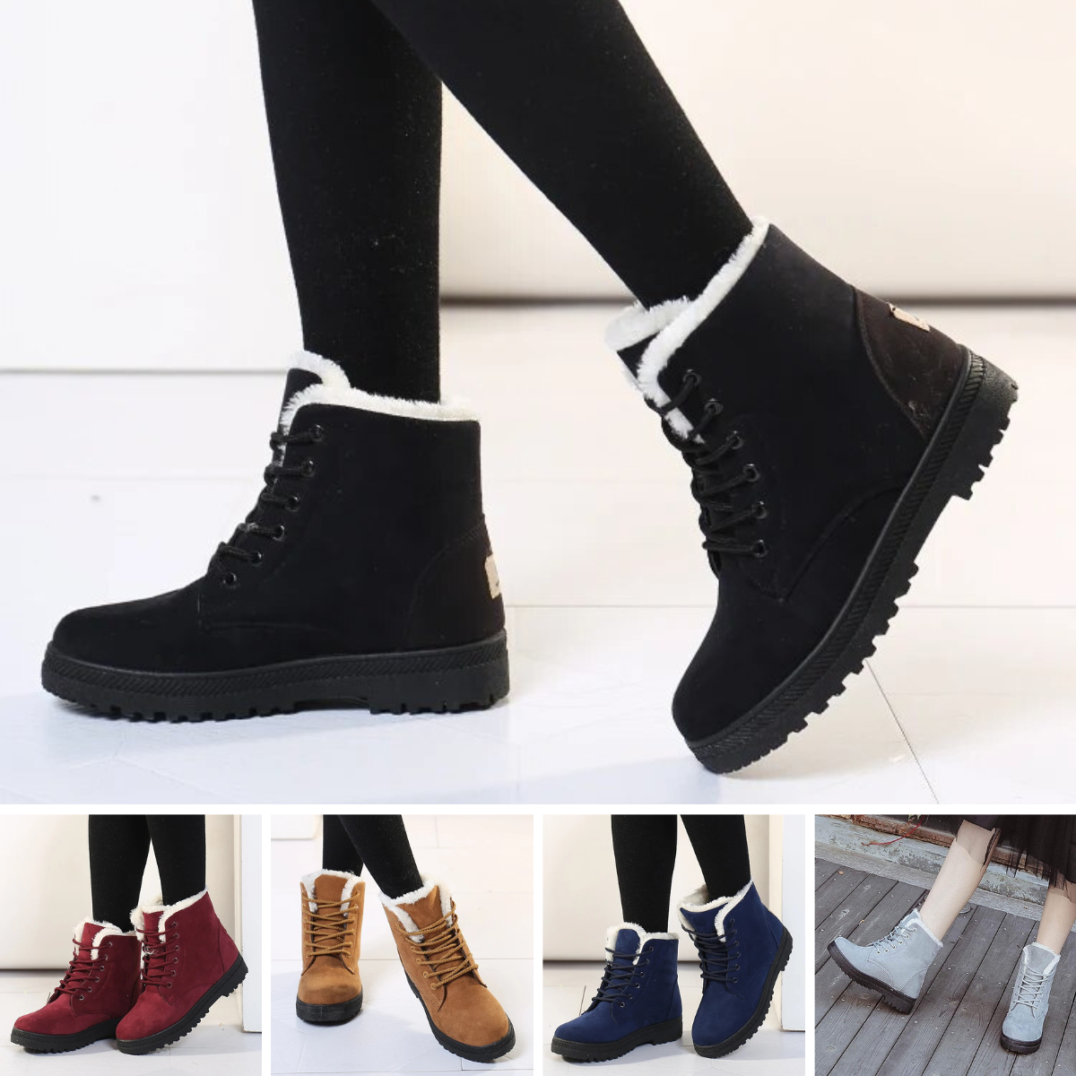 Valenzora | Non-slip snow boots with laces