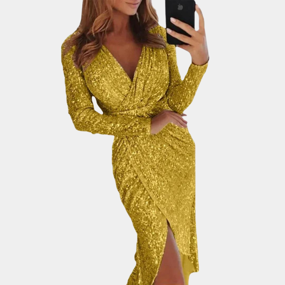 Valenzora | Women's sequined dress with front slit