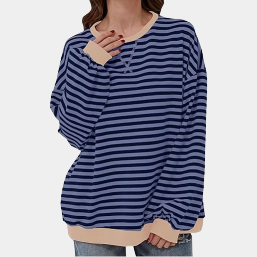 Oversized and striped sweater for women