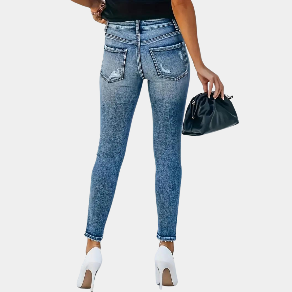 Valenzora | Trendy skinny women's jeans with fashionable buttons