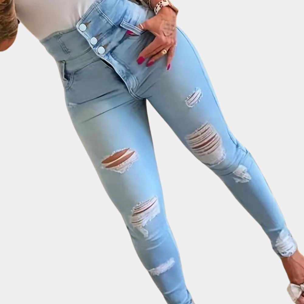 Valenzora | Ripped High Waist Jeans for Women