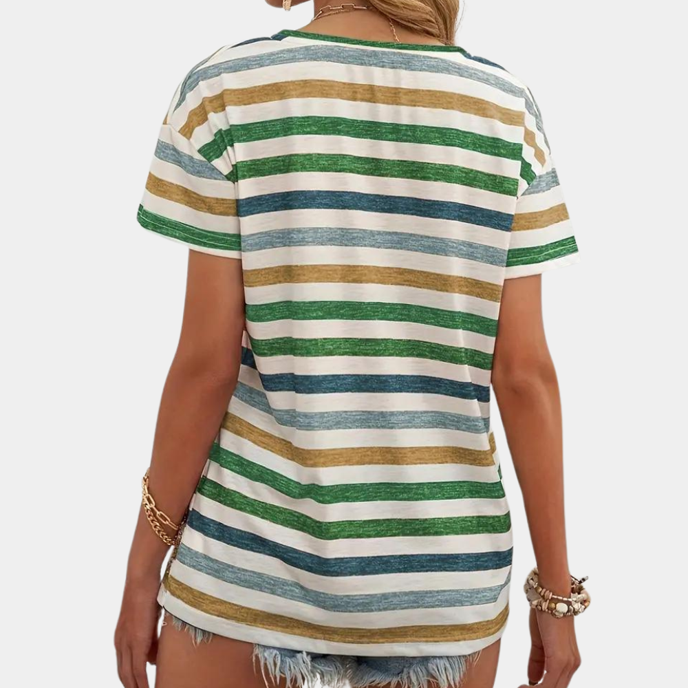 Valenzora | Casual Striped Cotton T-Shirt for Women