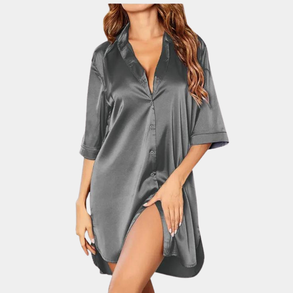 Valenzora | Satin button-up nightgown for women