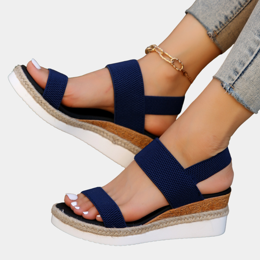 Valenzora | Damen Freizeit Keilsandalen mit doppelten Riemen