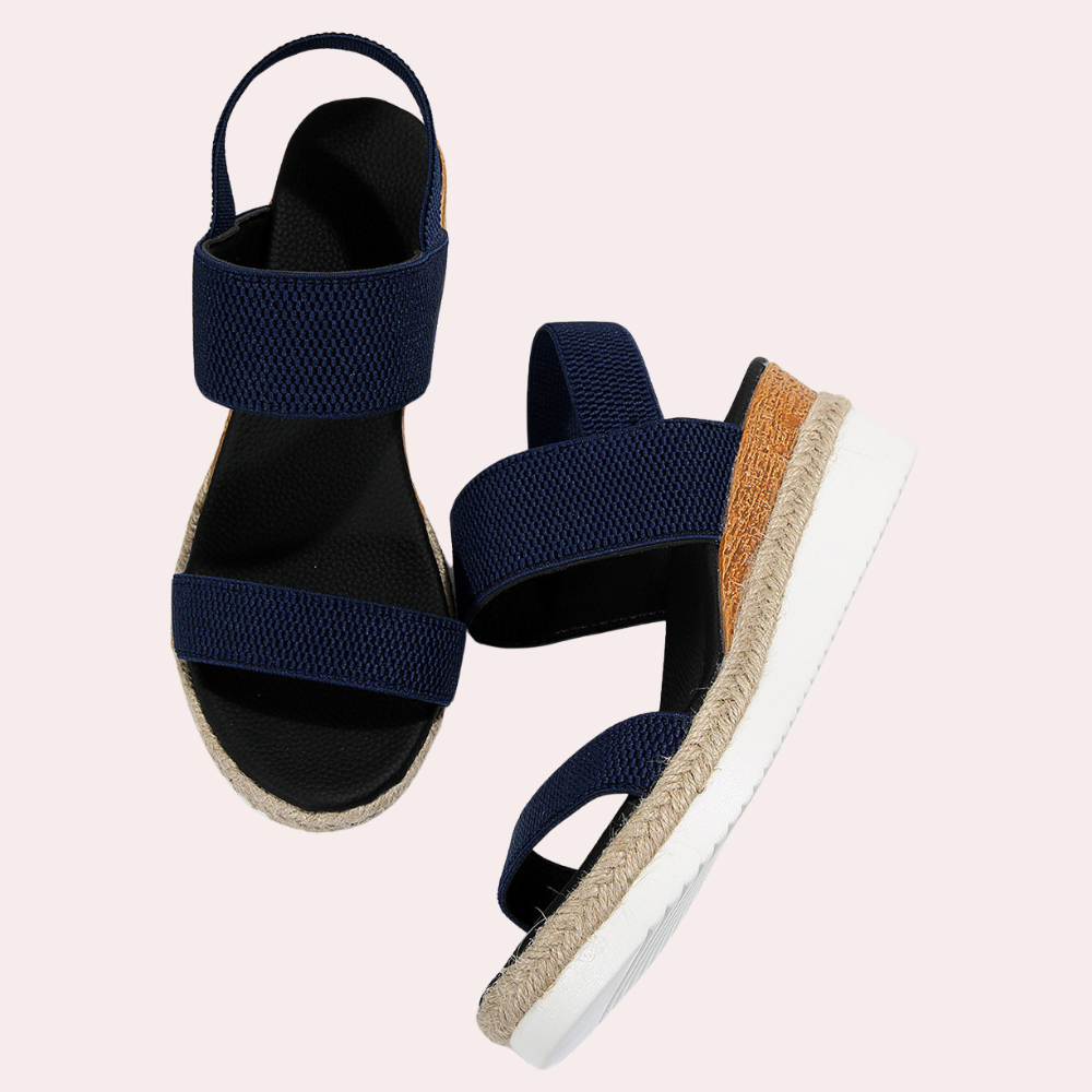 Valenzora | Damen Freizeit Keilsandalen mit doppelten Riemen