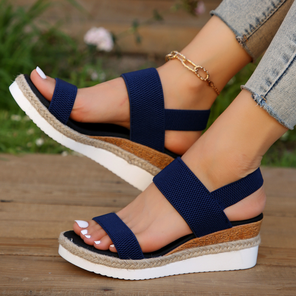 Valenzora | Damen Freizeit Keilsandalen mit doppelten Riemen