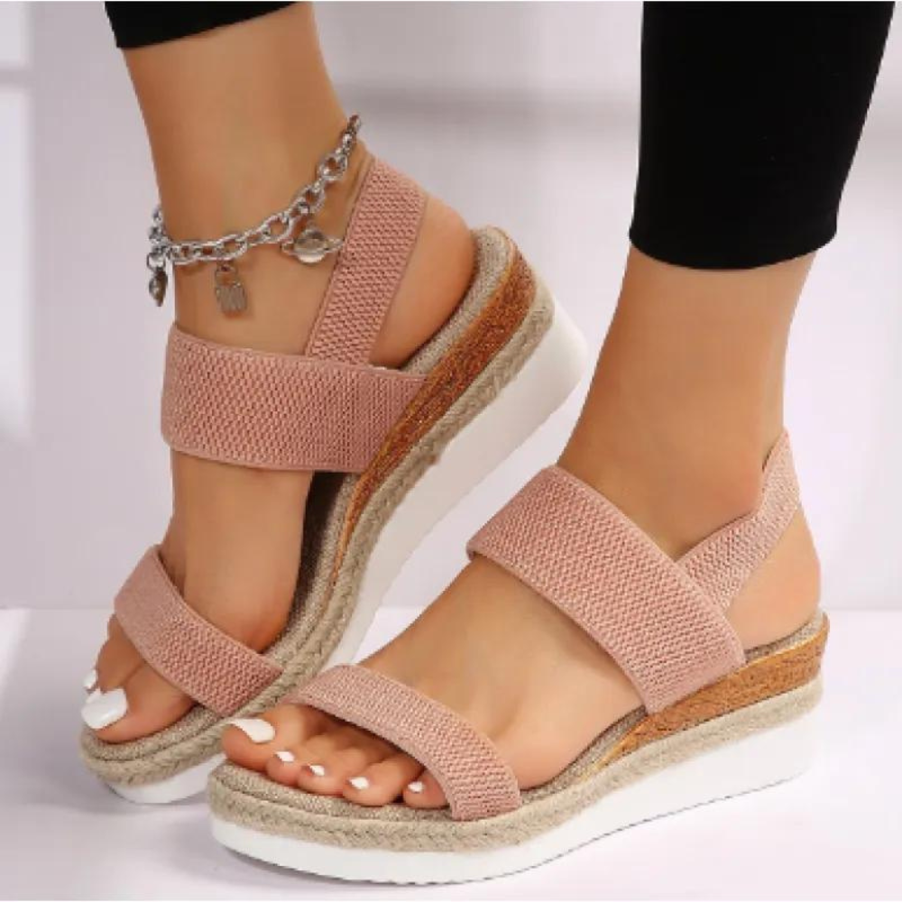 Valenzora | Damen Freizeit Keilsandalen mit doppelten Riemen