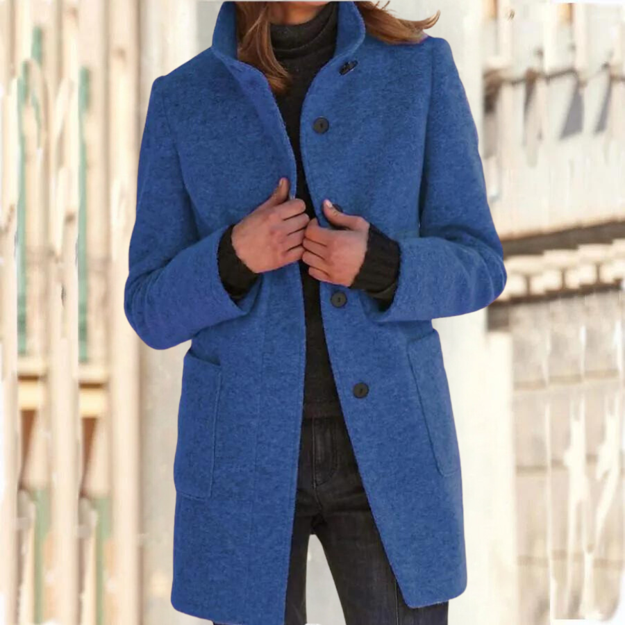 Valenzora | Elegant stand-up collar coat for women
