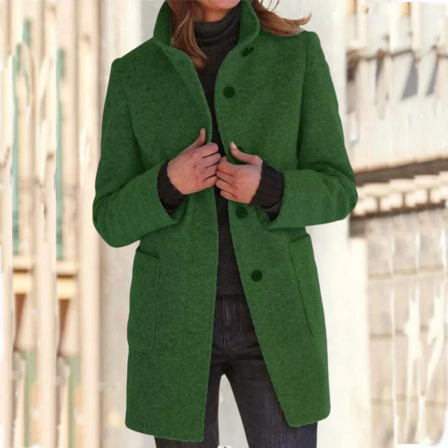 Valenzora | Elegant stand-up collar coat for women