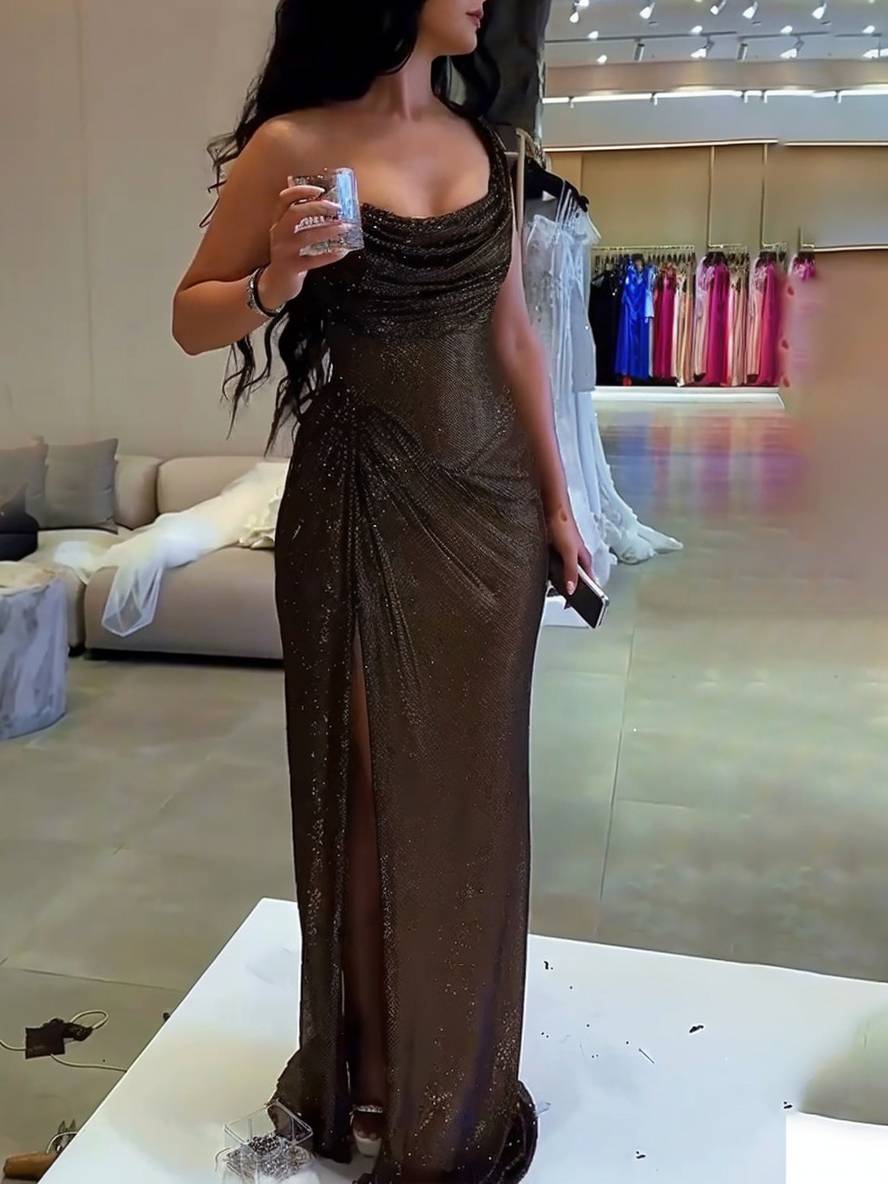 Valenzora | Long Fitted Irregular Side Slit Sleeveless Elegant Women's Ball Prom Evening Dress