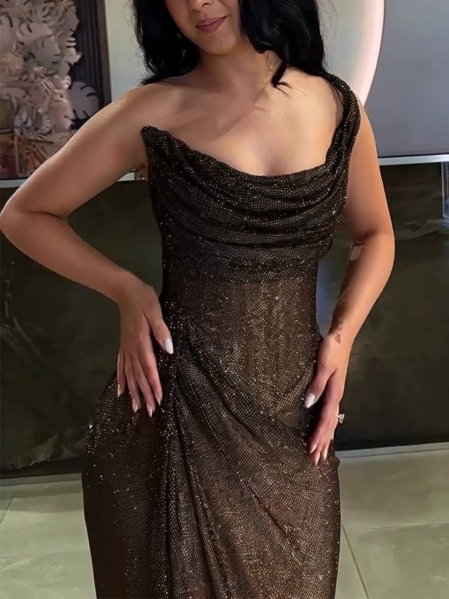 Valenzora | Long Fitted Irregular Side Slit Sleeveless Elegant Women's Ball Prom Evening Dress