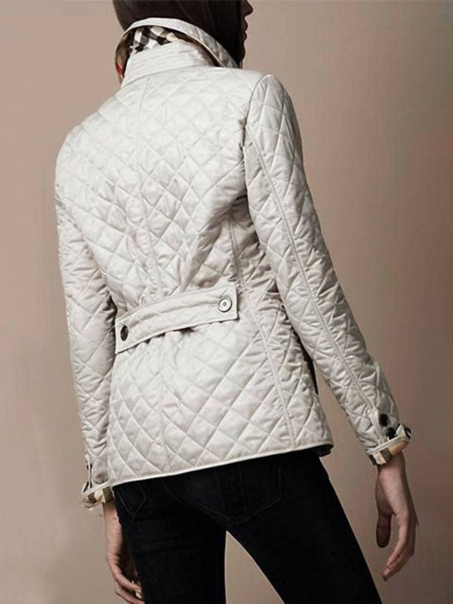 Valenzora | Kurzer einfarbiger Mantel mit Knopfleistentaschen, Revers, langen Ärmeln, elegante Freizeitjacke für Damen
