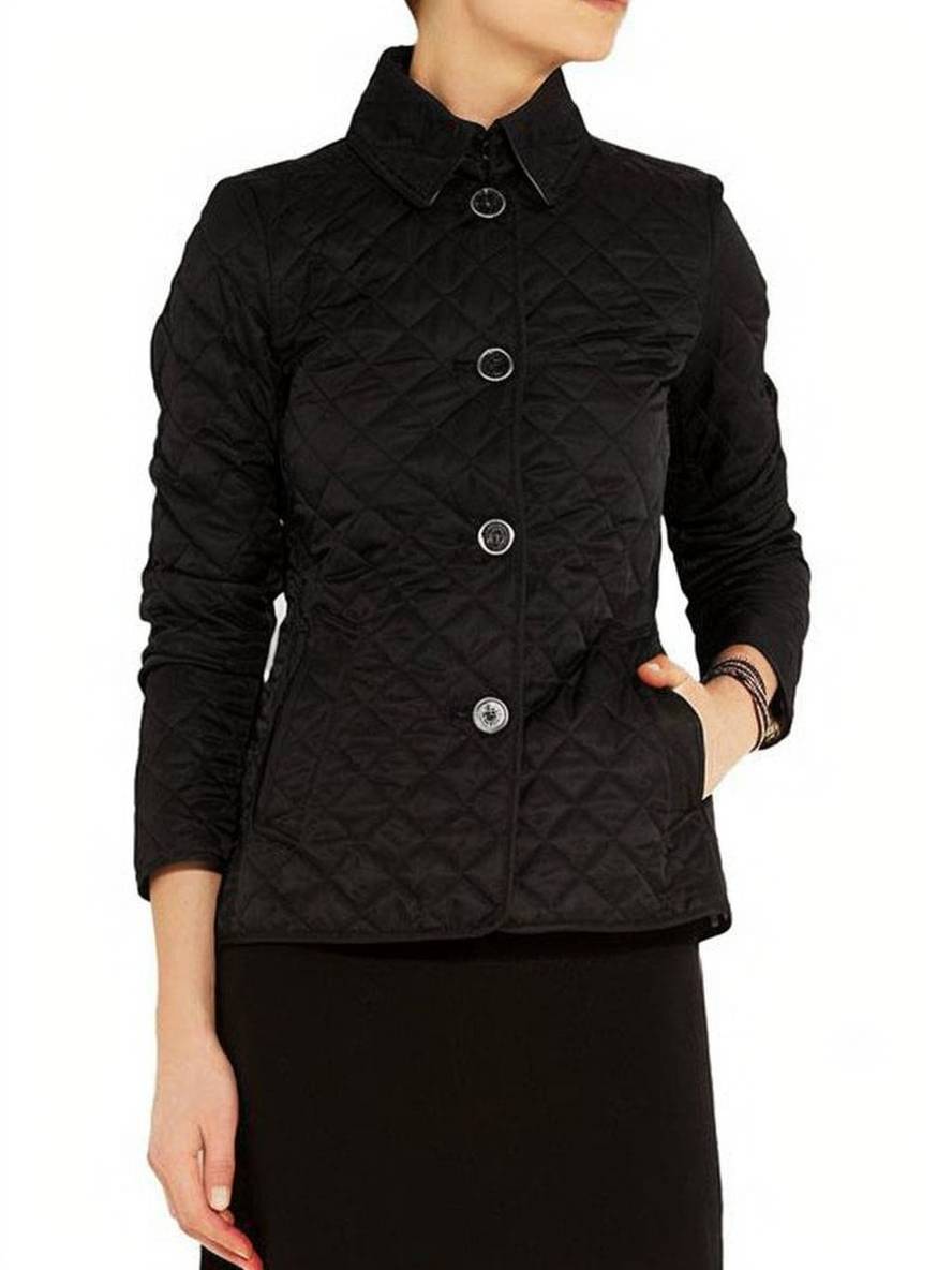 Valenzora | Kurzer einfarbiger Mantel mit Knopfleistentaschen, Revers, langen Ärmeln, elegante Freizeitjacke für Damen