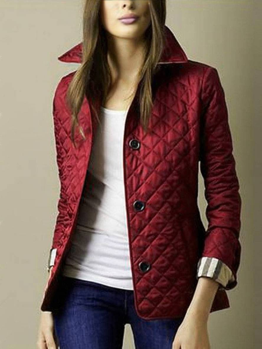 Valenzora | Kurzer einfarbiger Mantel mit Knopfleistentaschen, Revers, langen Ärmeln, elegante Freizeitjacke für Damen