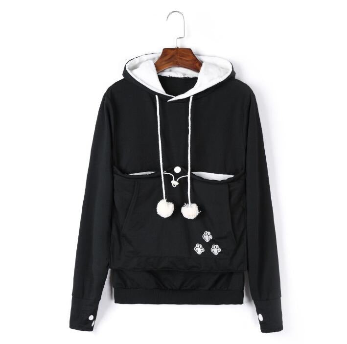 Valenzora - Women's hooded sweatshirt with embroidered zip pockets for casual winter wear