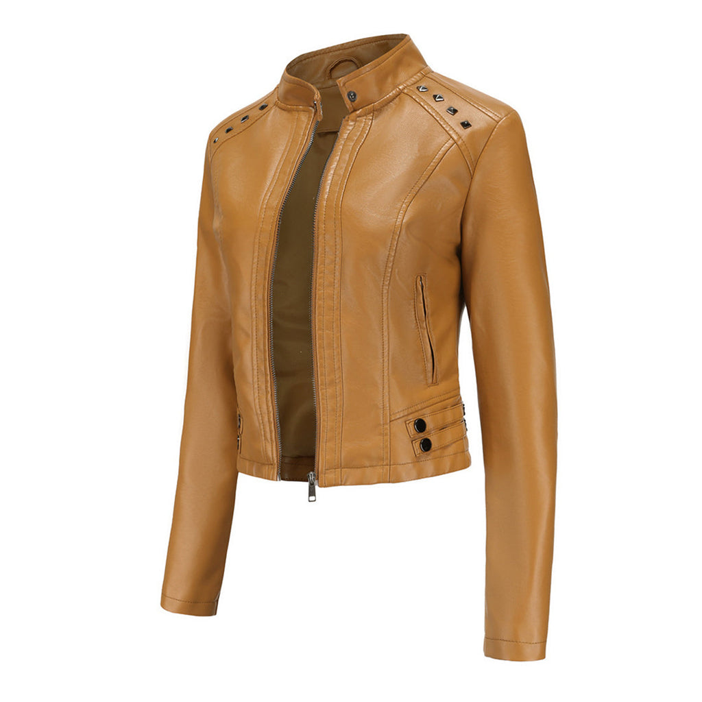 Valenzora | Elegante Lederjacke mit einzigartigen Details für Damen