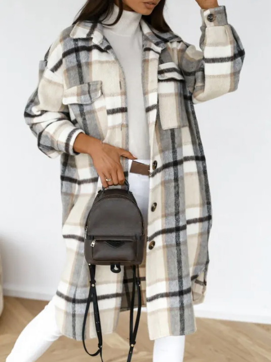 Valenzora Checked wool coat