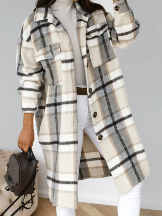Valenzora Checked wool coat
