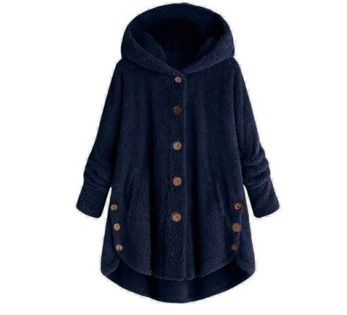 Valenzora Kapuzenmantel für Damen aus warmer Wolle.