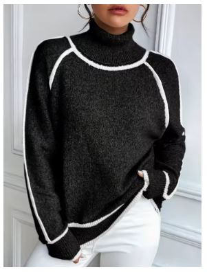 Luxurious olive green knit sweater
