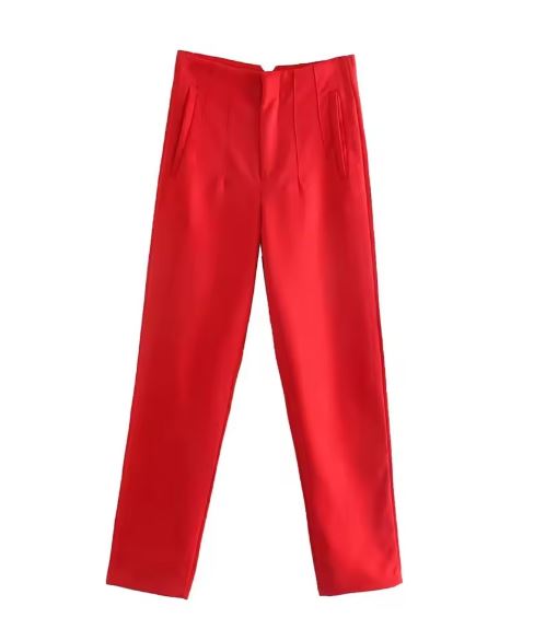 Valenzora Vintage trousers with straight zipper and high waist