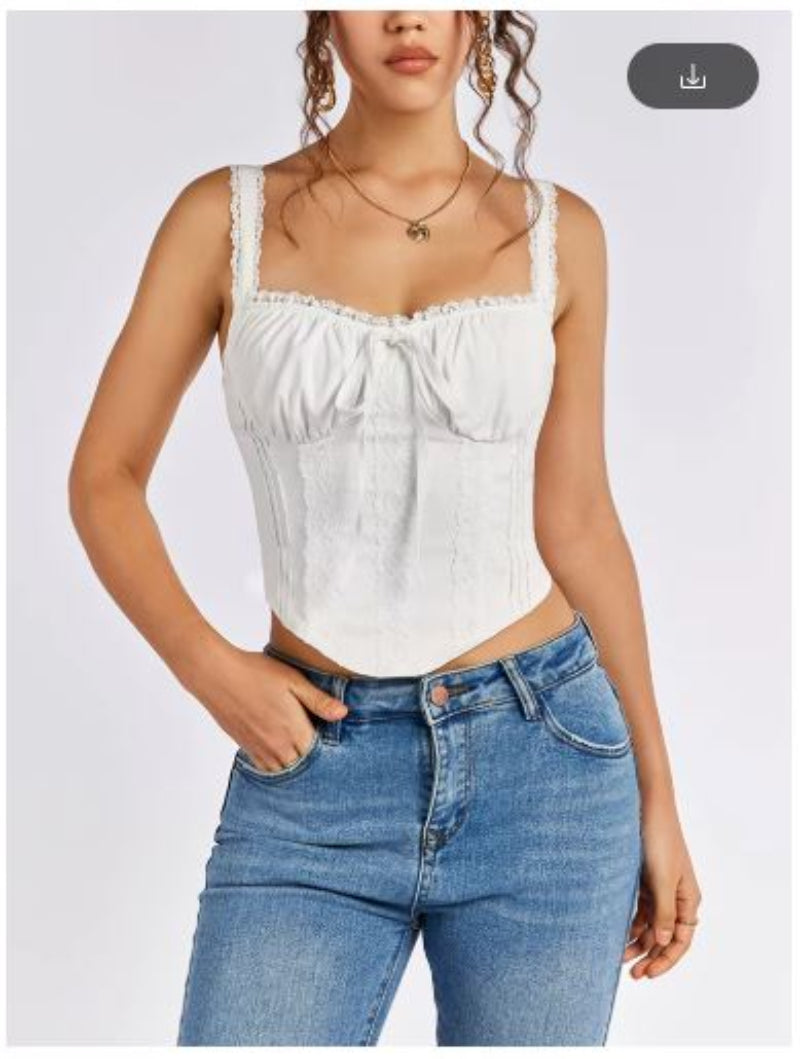 Women's corset top with adjustable straps and sophisticated details, size Valenzora