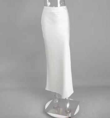 Valenzora | Satin midi skirt with flowing design for women
