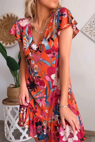 Valenzora | Floral dress with ruffles